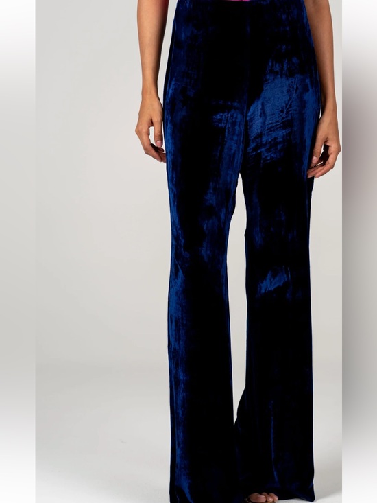April Cornell Pants - April Cornell Velvet Pants Navy Blue Straight Leg Pull On Size Small